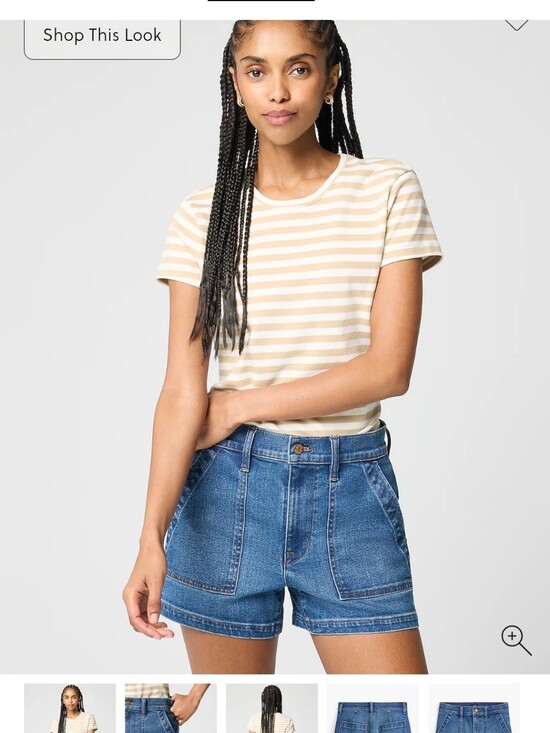 J. Crew Pants - J Crew Blue Utility Denim Button Fly Light Wash Mid-length Shorts sz 30 Like New